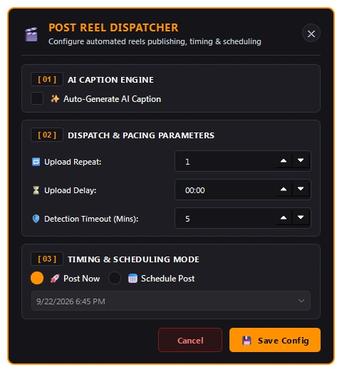 Post Reel Config
