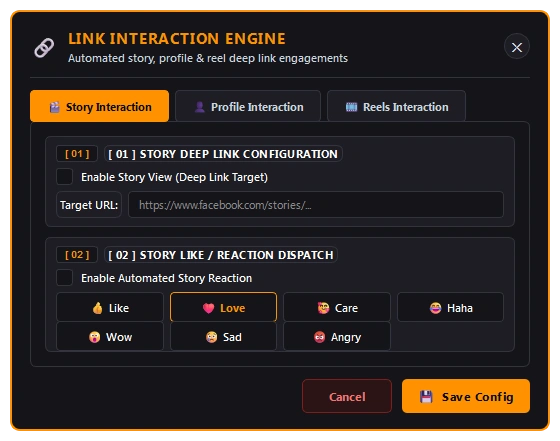 URL Interaction Config