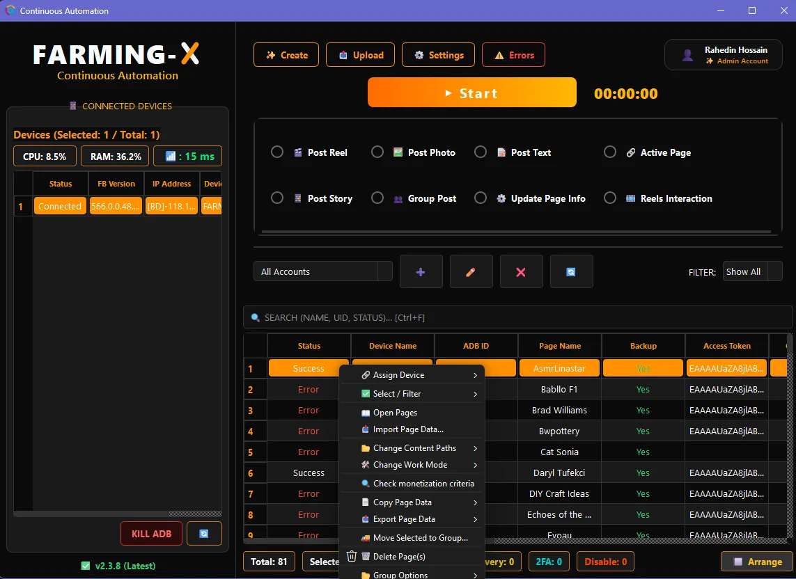 Farming-X AI Account Automation Screen 10