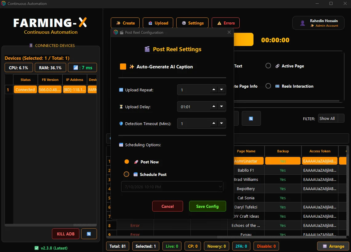 Farming-X AI Account Automation Screen 11
