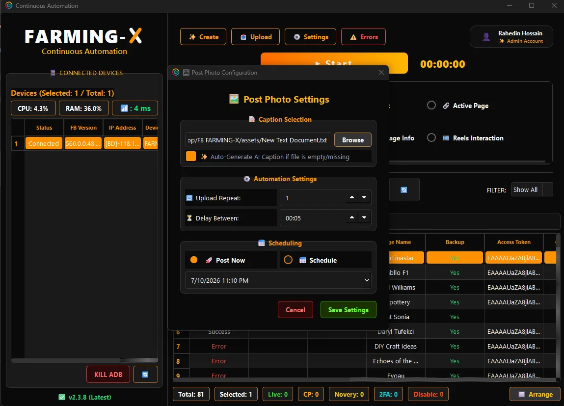Farming-X AI Account Automation Screen 12