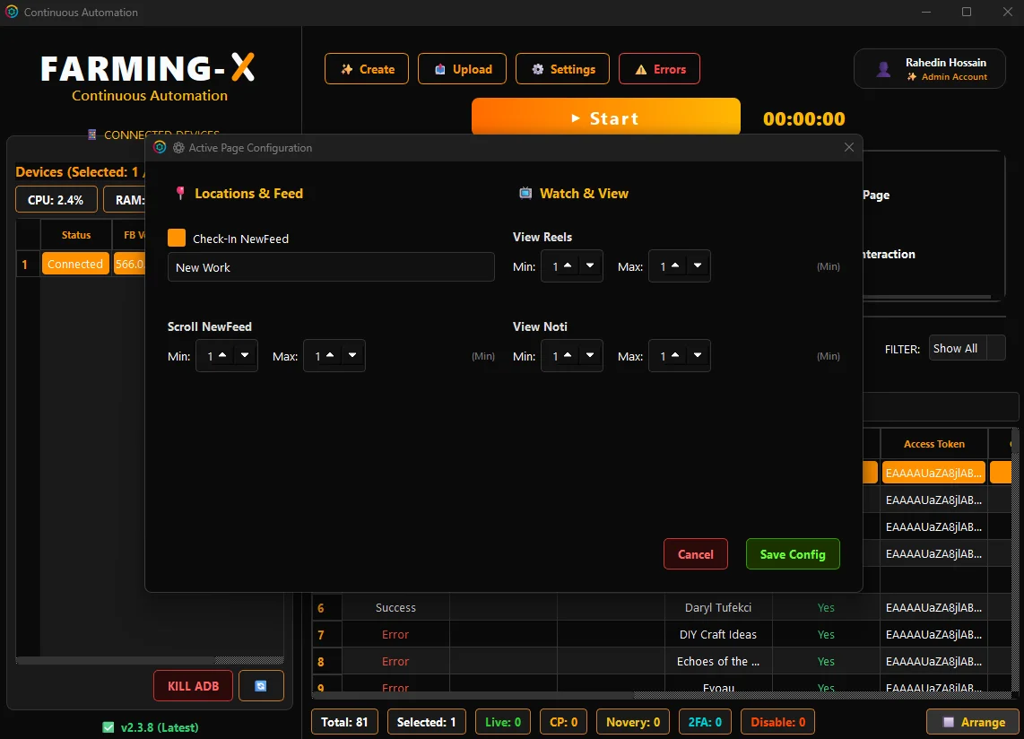 Farming-X AI Account Automation Screen 14