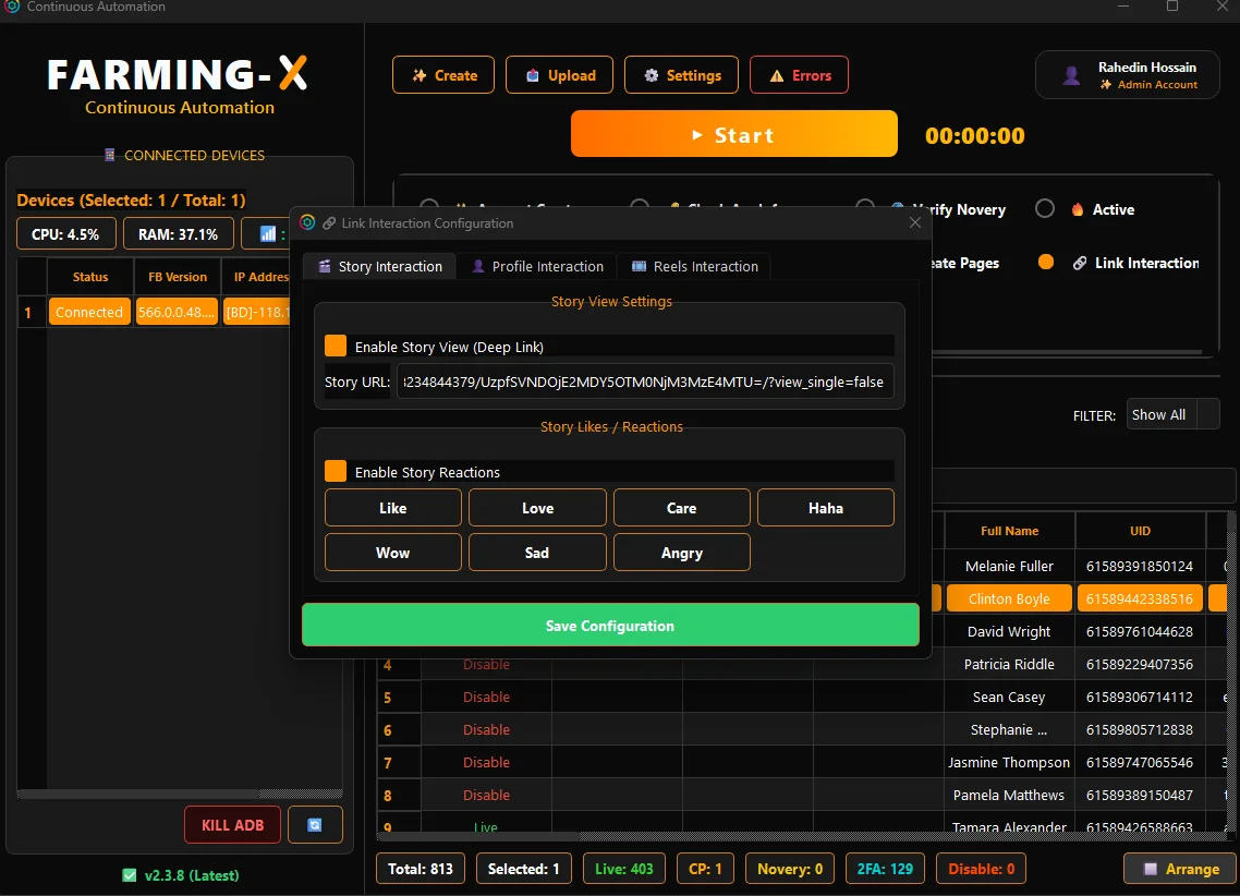 Farming-X AI Account Automation Screen 6